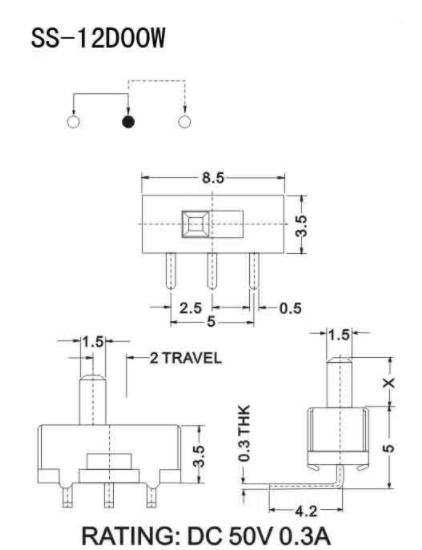 三腳撥動開關 三腳撥動開關