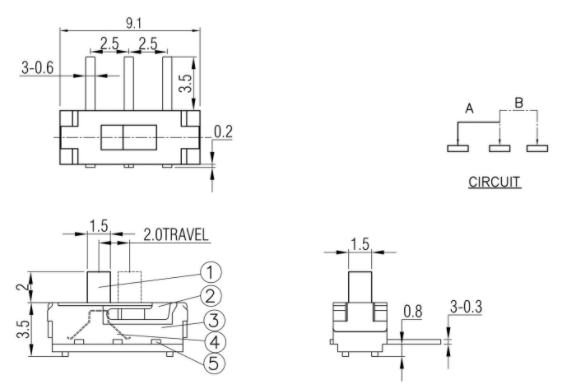三腳兩檔撥動(dòng)開關(guān)接線圖 三腳兩檔撥動(dòng)開關(guān)接線圖